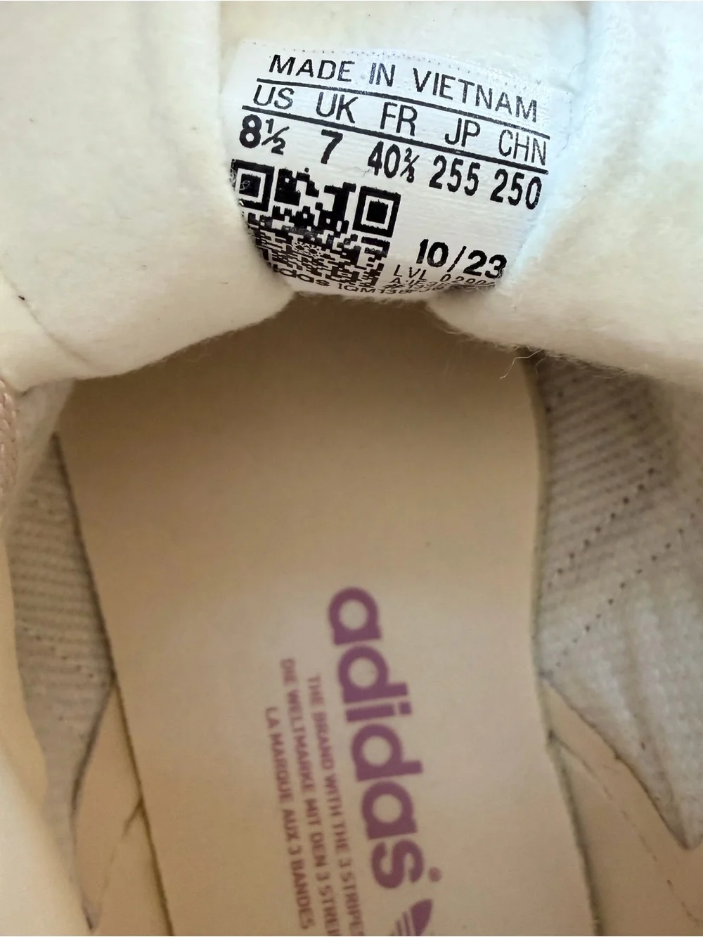adidas Gazelle Women's Sneakers in Taupe with Lavender Stripes